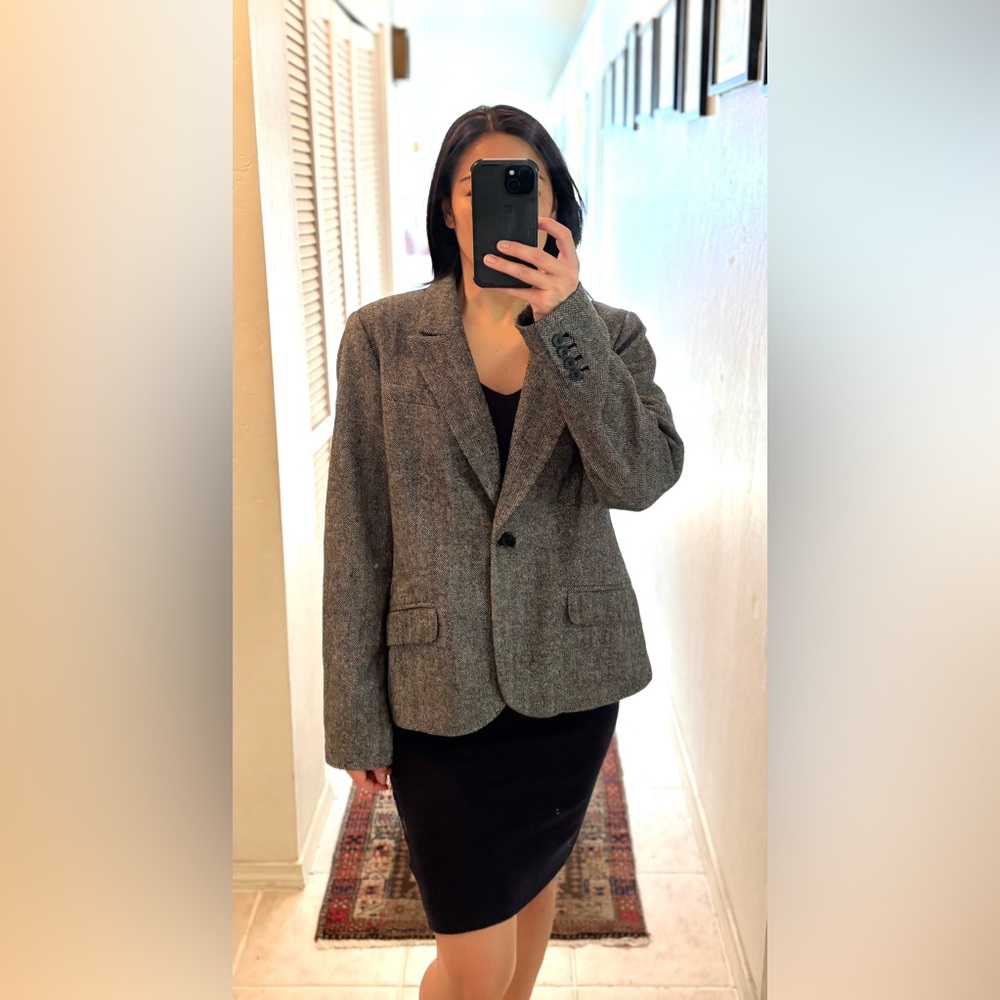 Context Gray Wool-Blend Blazer Timeless Tailored … - image 2